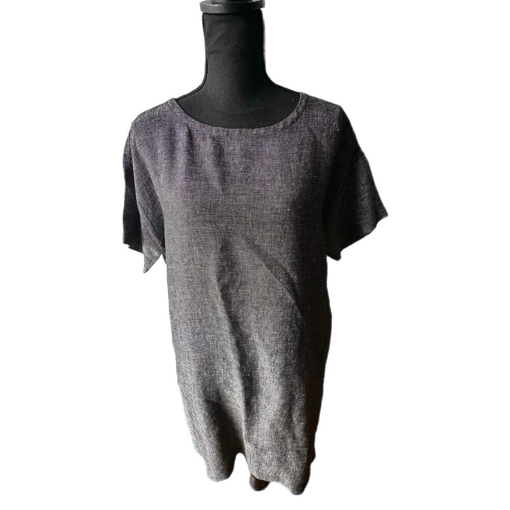 Dolman Sleeve Shift Dress Eileen Fisher Linen Hemp Blend Size S